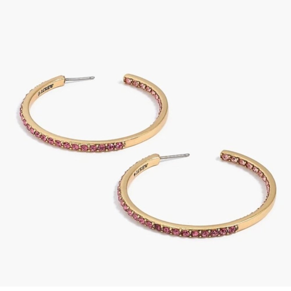 J. Crew Two-Tone Pavé Hoop Earrings
